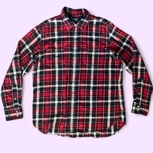 Plaid 🖤 Flannel Shirt | Polo Ralph Lauren | Grunge Fit | Large | Red & Black